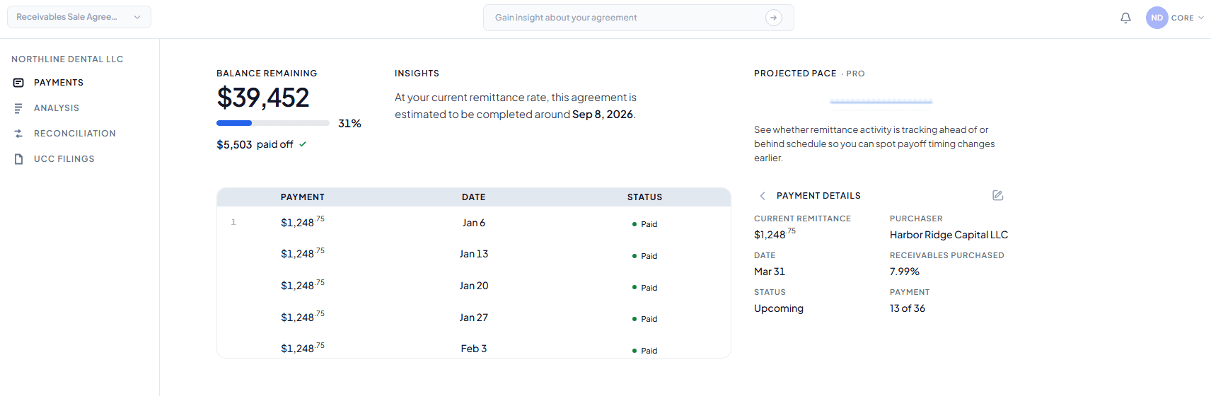 Reconley payments workspace preview